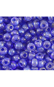 Glass seed beads 6/0 (4mm) Transparent royal blue